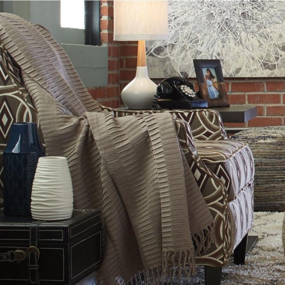 West Elm Mendez Grey Textured Acrylic Throw